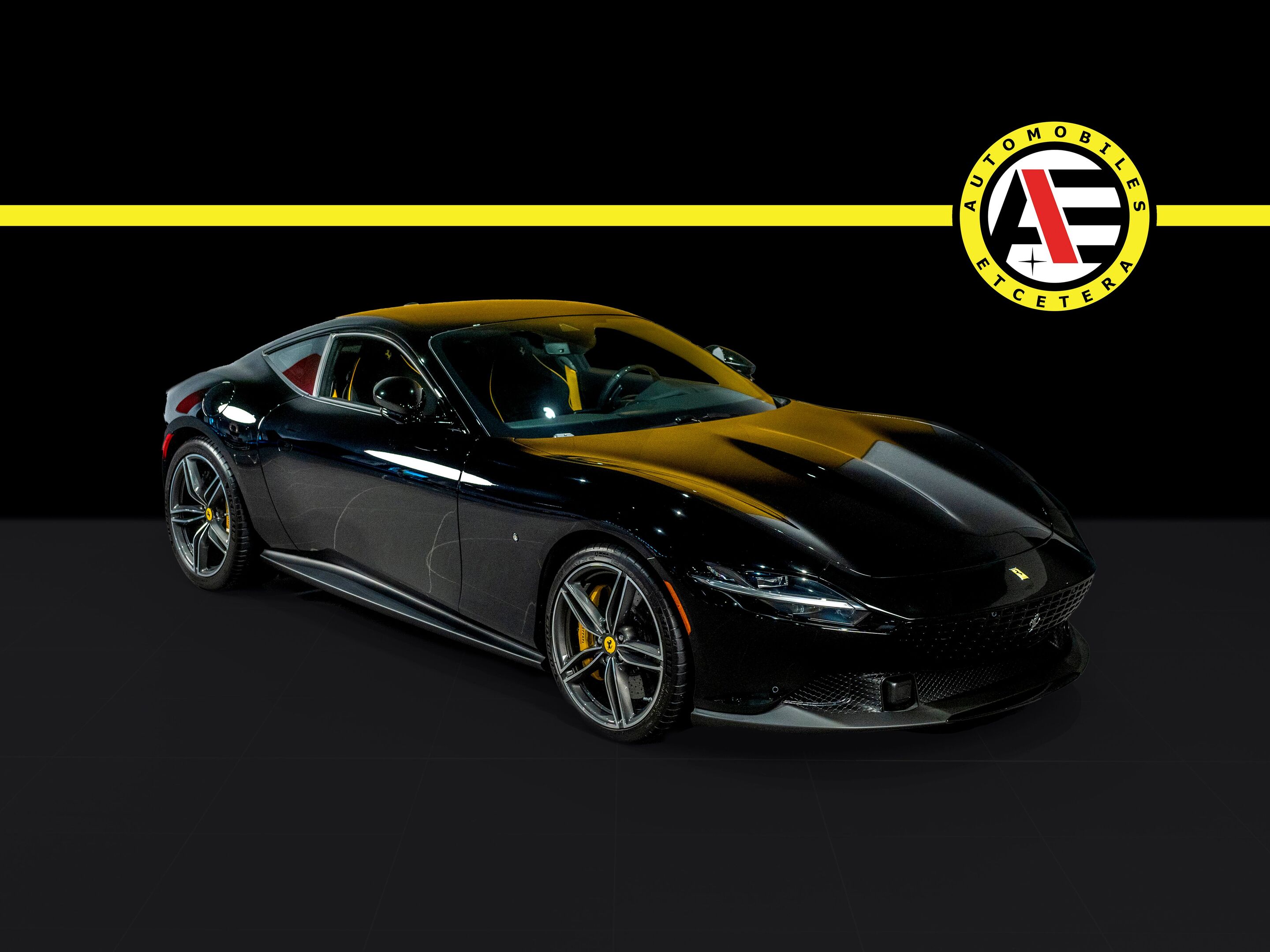 2022 Ferrari Roma | Spectacular Black on Black w/ Yellow piping!