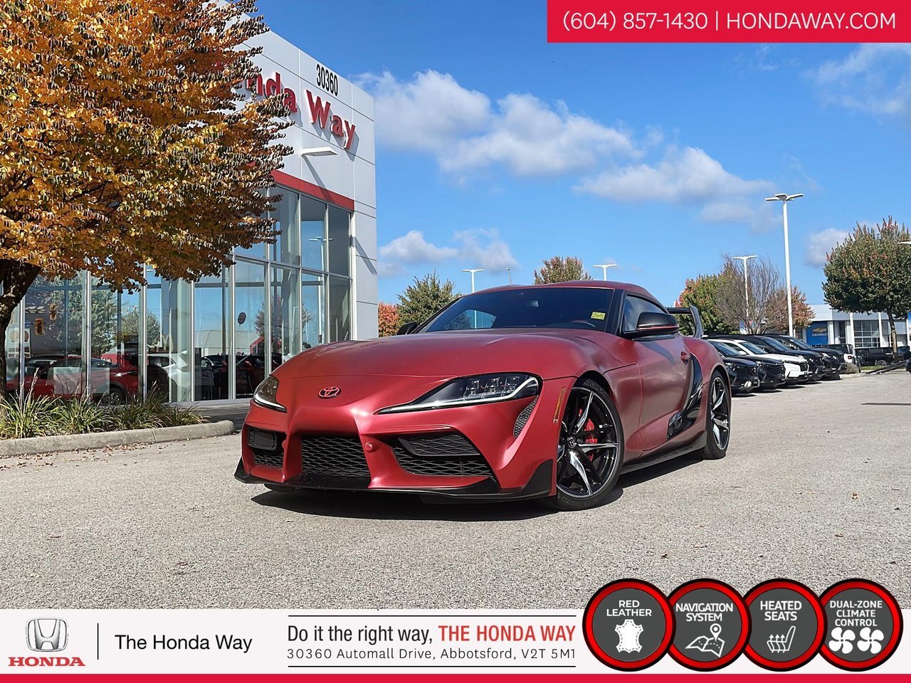 2021 Toyota GR Supra 3.0 8.8 INCH INFOTAINMENT SCREEN, RED LEATHER