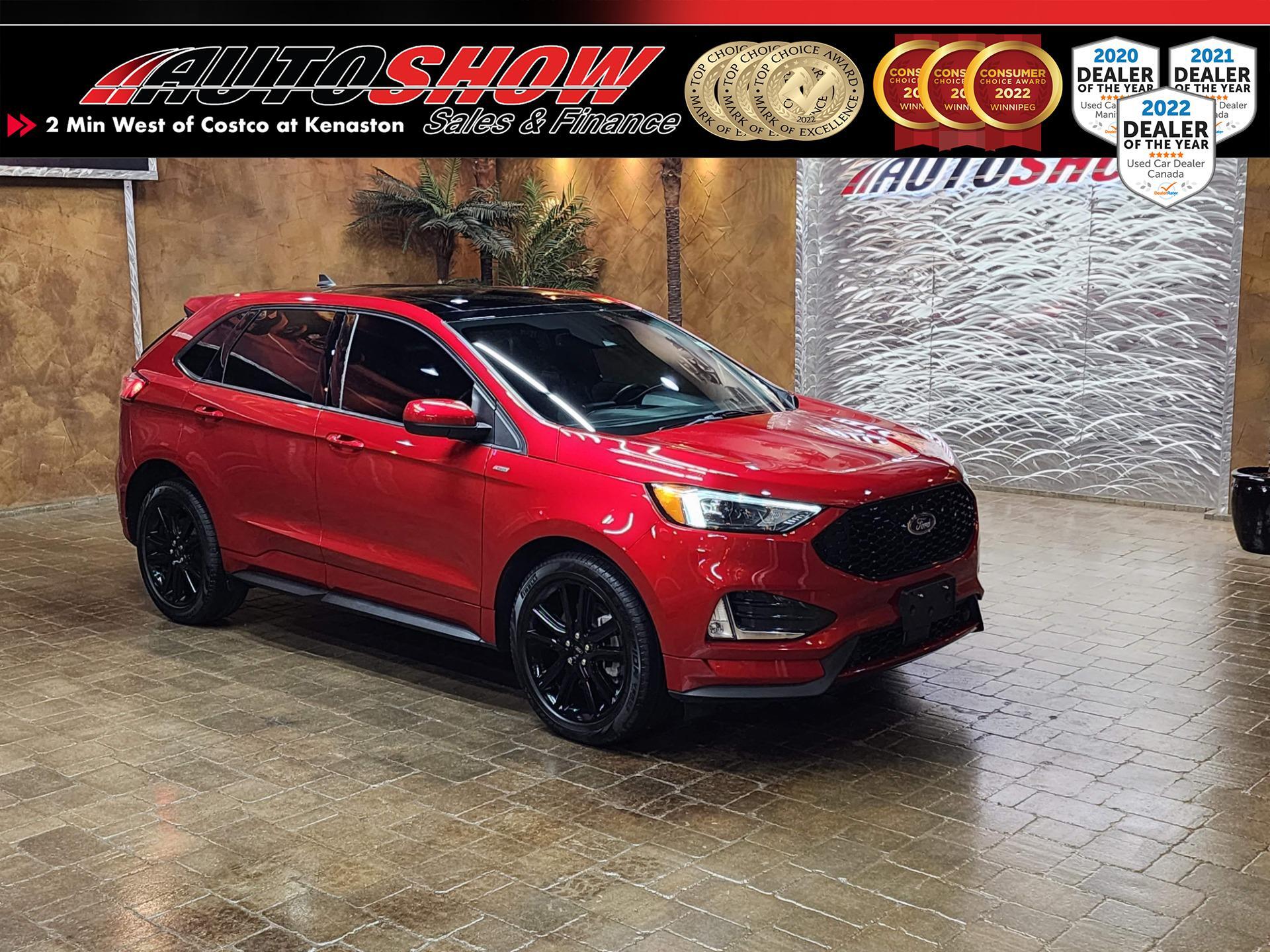 2022 Ford Edge ST Line w/ 12-Inch Screen, Pano Roof, Htd Lthr, Na