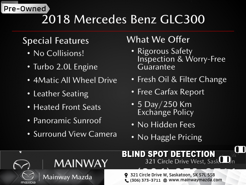 2018 Mercedes-Benz GLC 300 4MATIC SUV  - No Collisions!