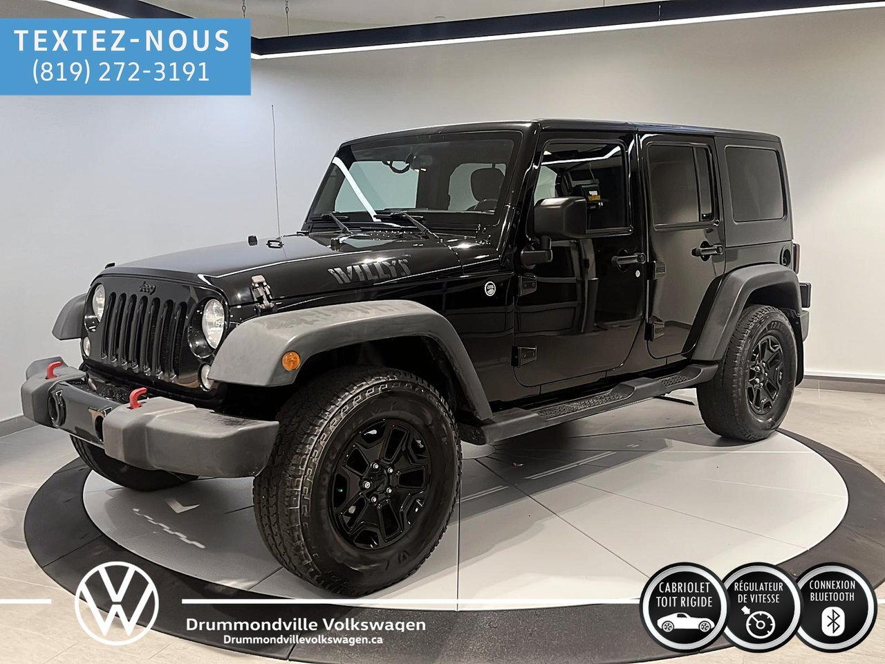 2015 Jeep WRANGLER UNLIMITED WILLYS  + TOIT DURE + CLIMATISATION + AWD +++ CONT
