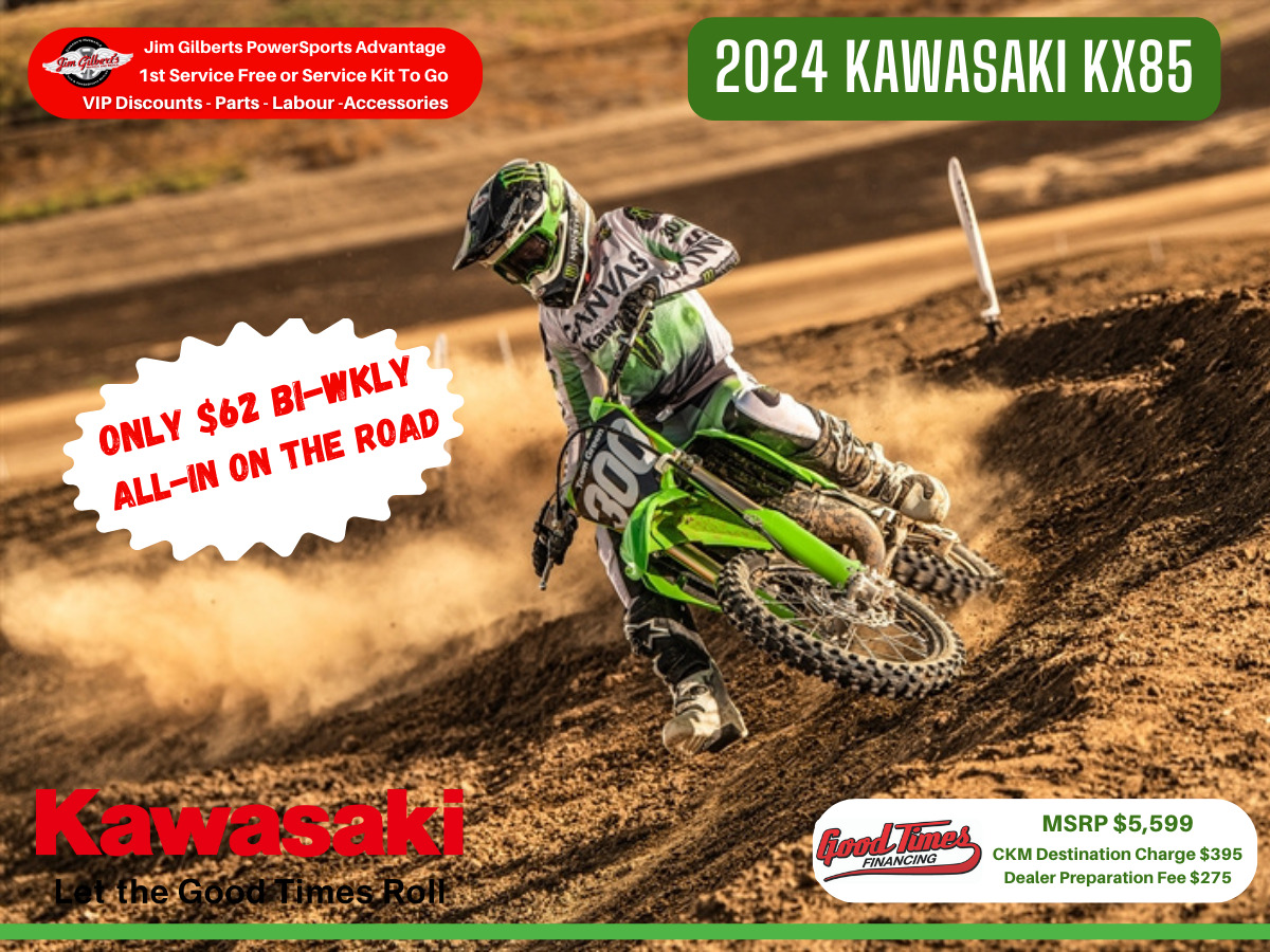 2024 Kawasaki KX 85 - Only $33 Weekly, All-in