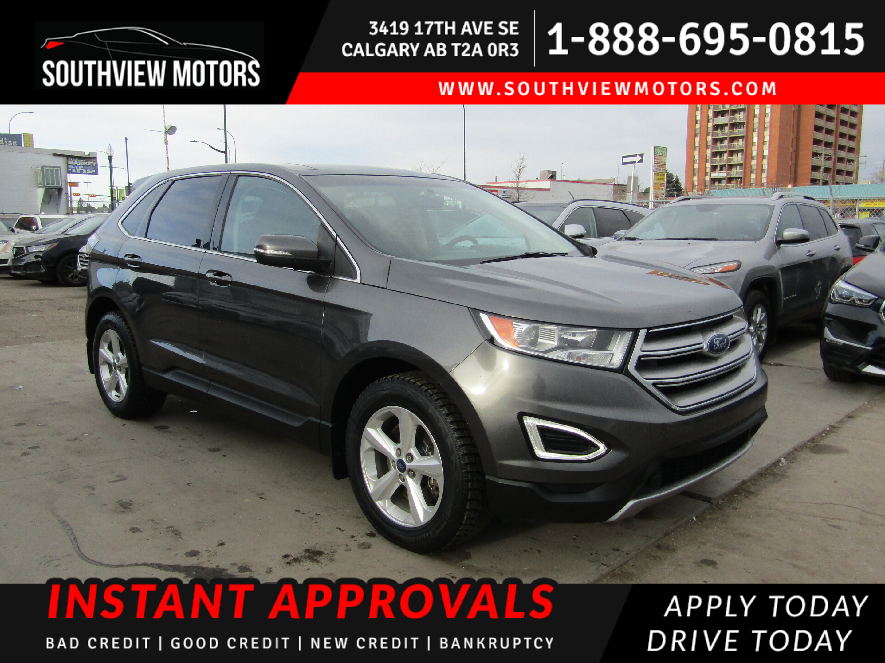2015 Ford Edge SEL AWD 2.0L LEATHER/NAV/B.CAM/PANO-ROOF/R.STARTER