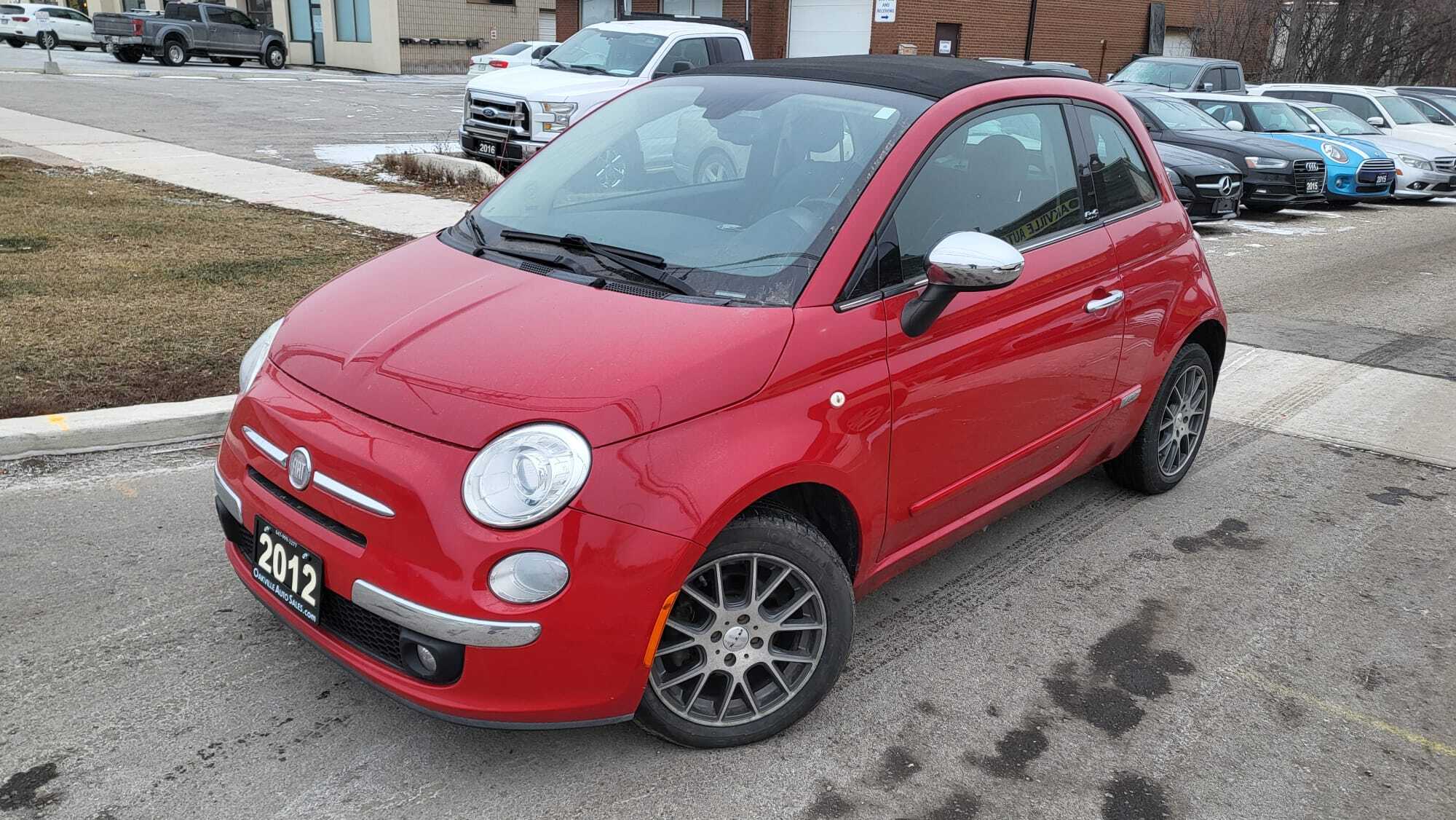2012 Fiat 500 2dr Conv Lounge LEATHER CERTIFIED