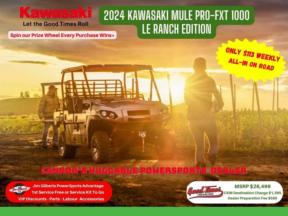 2024 Kawasaki Mule PRO FXT 1000 RANCH - Only $113 Weekly, All-in On the T