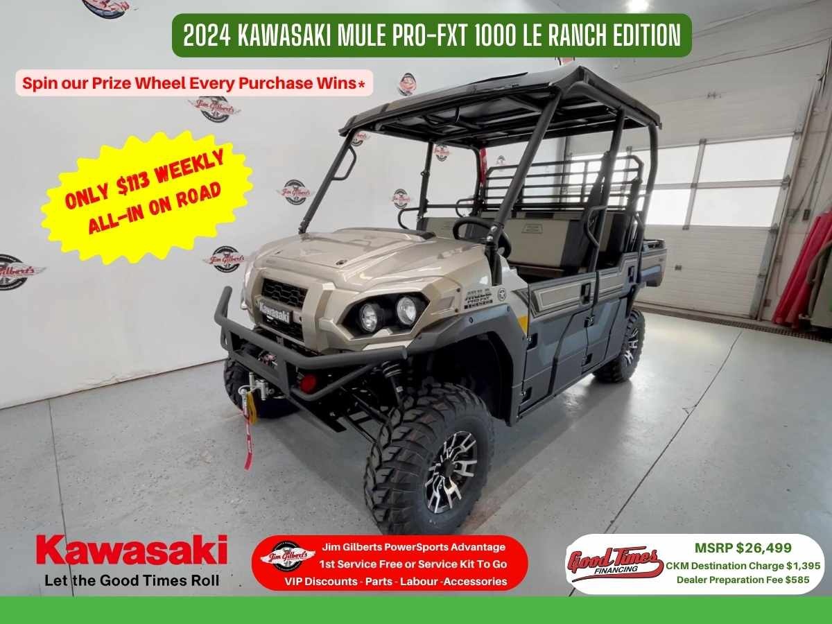 2024 Kawasaki Mule PRO FXT 1000 RANCH - Only $113 Weekly, All-in
