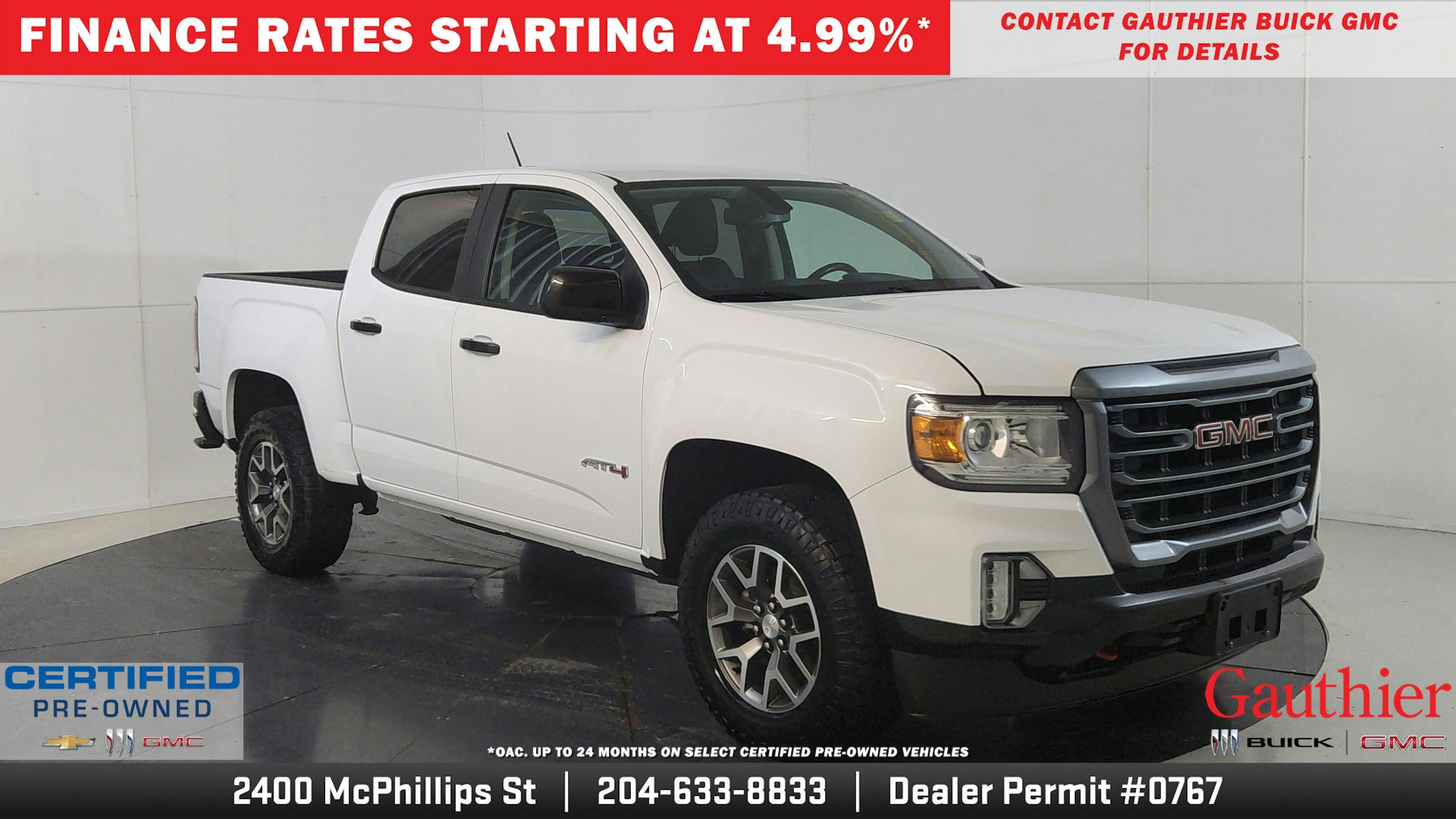 2021 GMC Canyon 4WD AT4, 3.6L V6, Heated Seats, Remote Start, Towi
