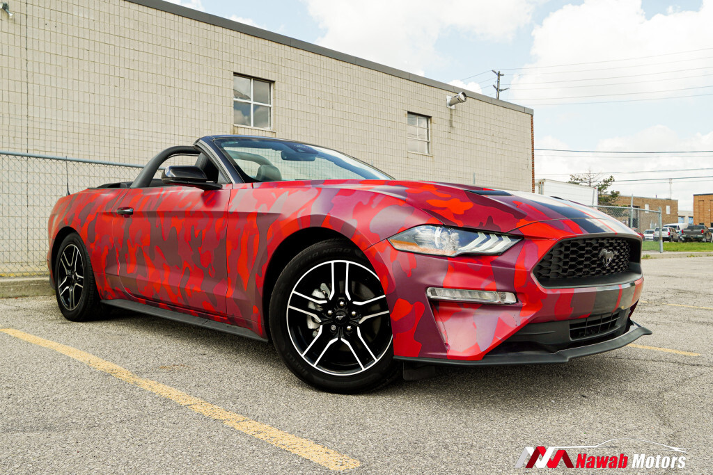 2021 Ford Mustang ECOBOOST FASTBACK|RED CAMOUFLAGE WRAP|LEATHER INTE