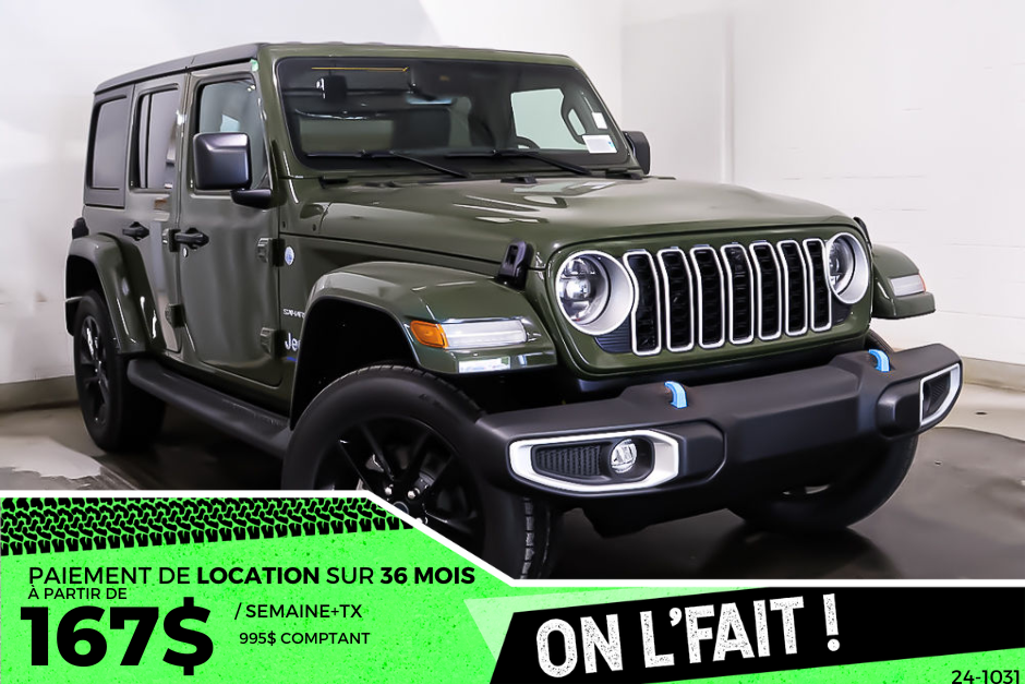 2024 Jeep Wrangler 4xe SAHARA HITCH/MARCHE PIEDS/2 TOÎTS/ENS. TECHNO/CUIR