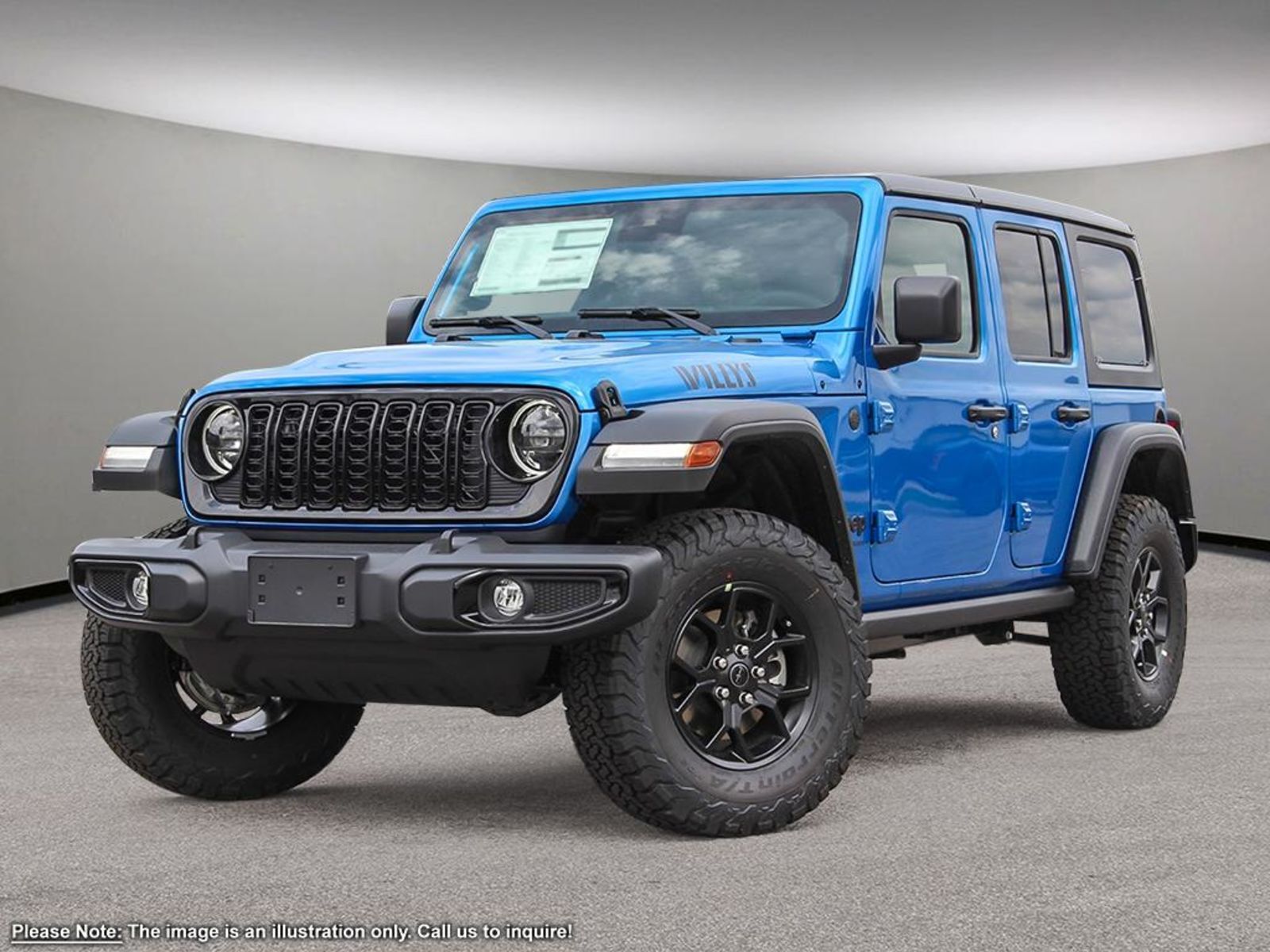 2024 Jeep Wrangler WILLY'S IN HYDRO BLUE PEARL EQUIPPED WITH A 2.0L T