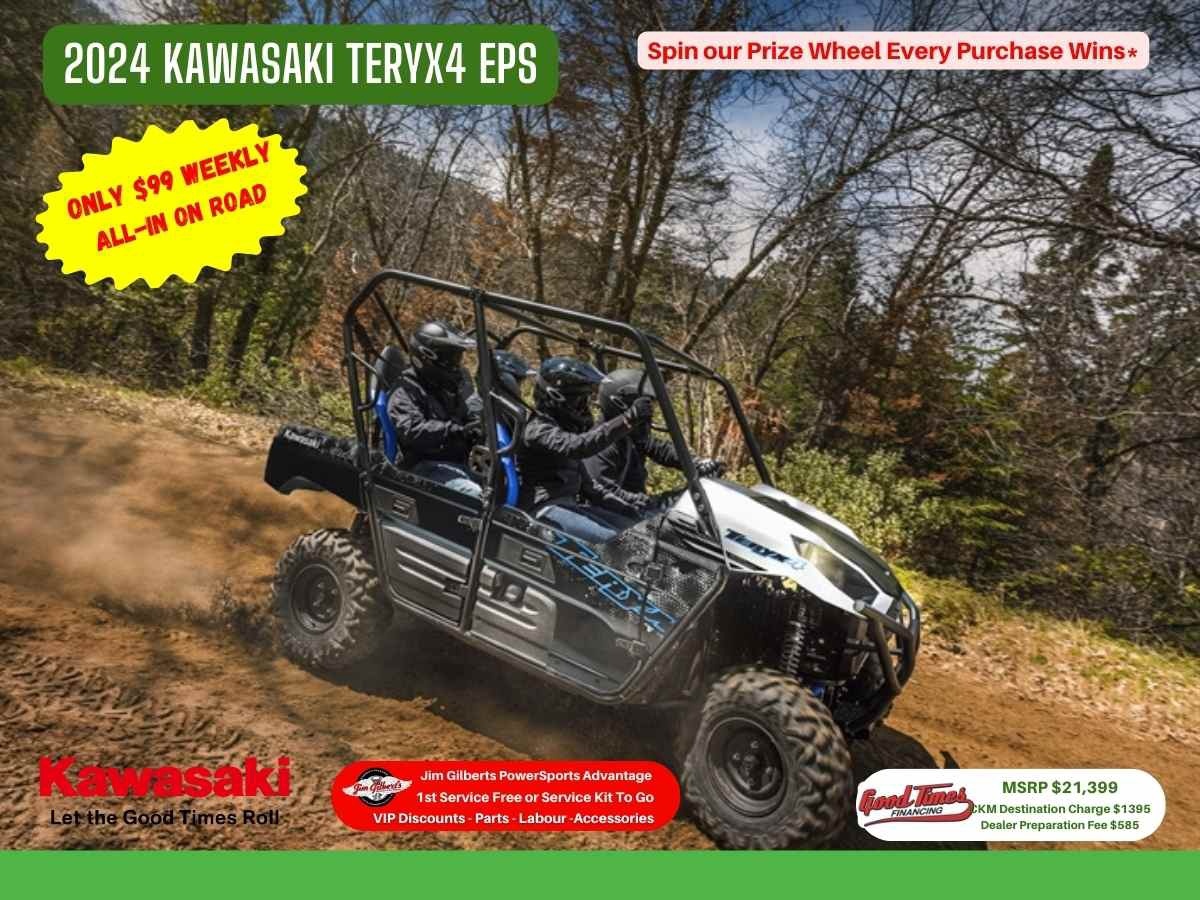 2024 Kawasaki Teryx4 EPS - Only $99 Weekly, All-in On