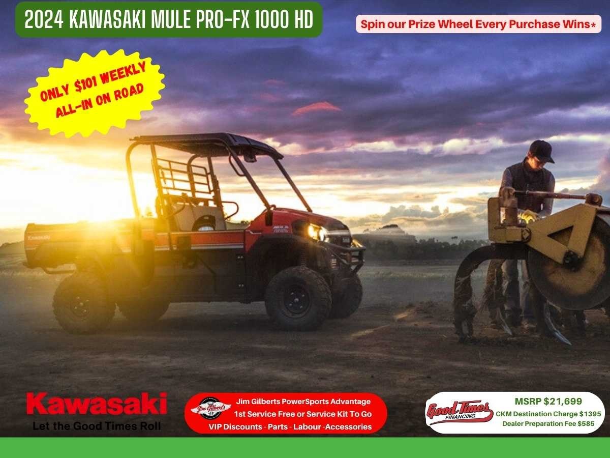 2024 Kawasaki Mule PRO FX 1000 HD - Only $101 Weekly, All-in