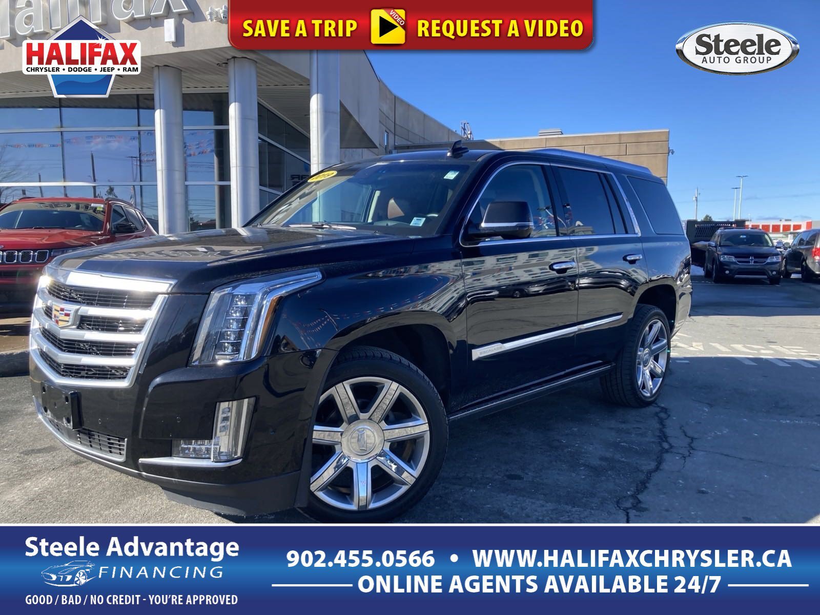2019 Cadillac Escalade Premium Luxury FULL SIZE, 4WD, DVD, HEATED AND COO