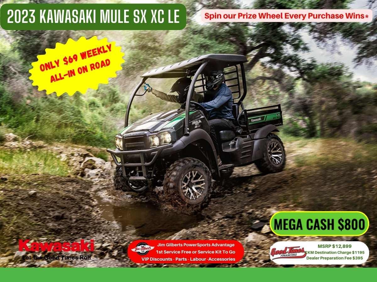 2023 Kawasaki Mule SX XC LE Only $69 Weekly, All-in