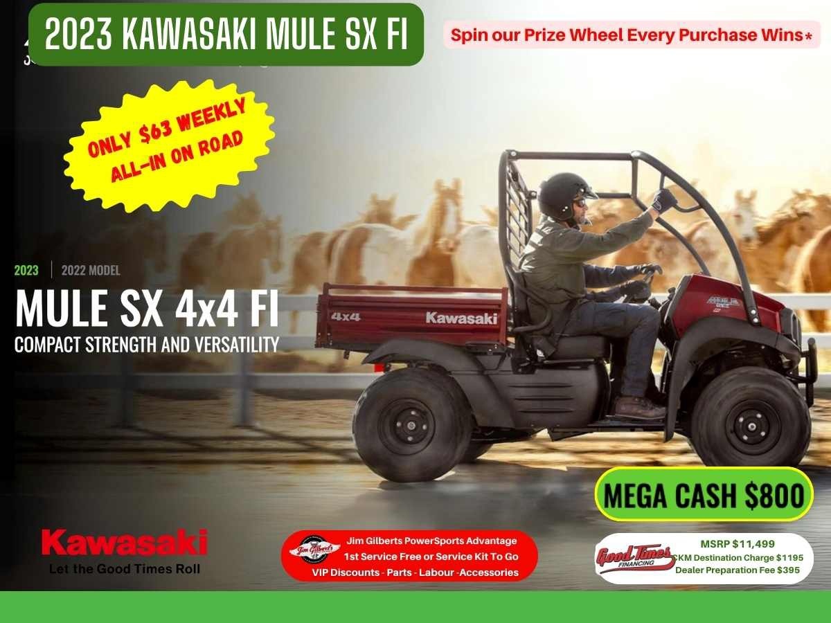 2023 Kawasaki Mule SX FI - Only $63 Weekly, All-in