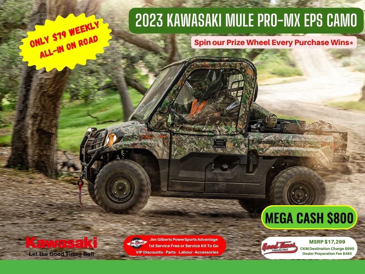 2023 Kawasaki Mule PRO MX EPS CAMO, Only $79 Weekly, All-in
