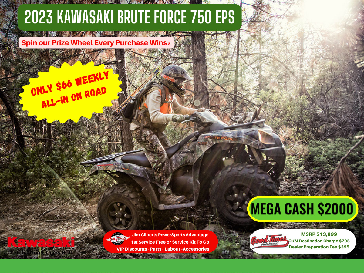 2023 Kawasaki KVF750LEF Brute Force 750 EPS -Only $66 Weekly all in