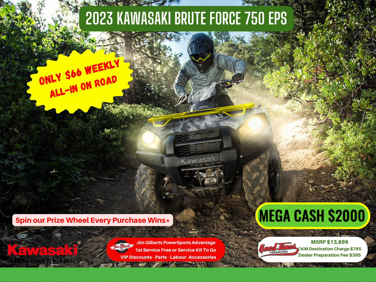 2023 Kawasaki KVF750LEF Brute Force 750 EPS  - Only $66 Weekly all in