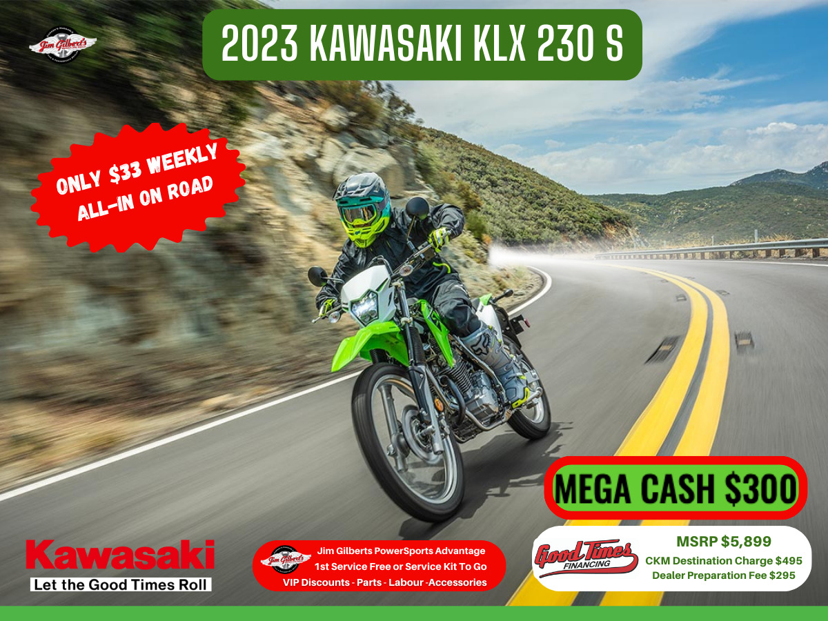 2023 Kawasaki KLX 230 S NON-ABS - Only $33 Weekly, All-in
