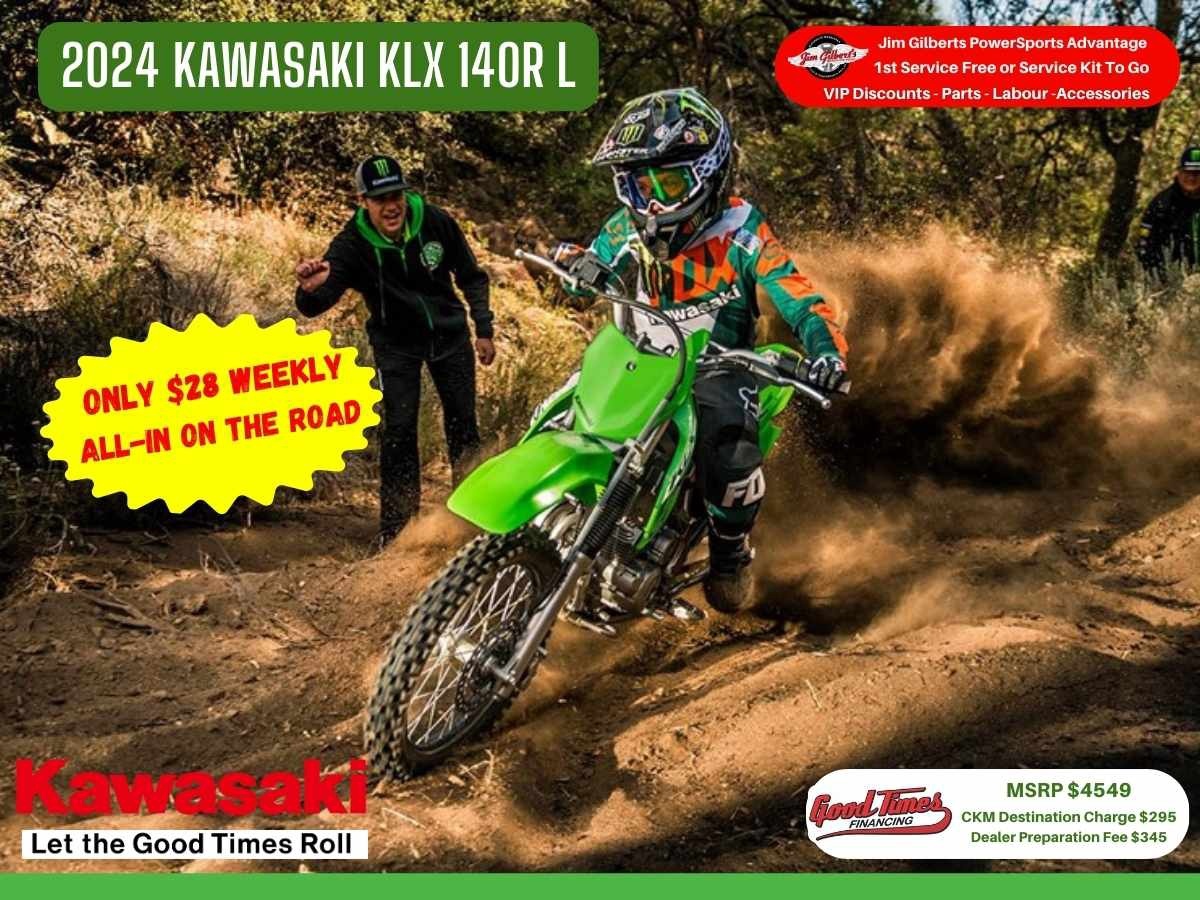 2024 Kawasaki KLX 140R L  - Only $28 Weekly, All-in