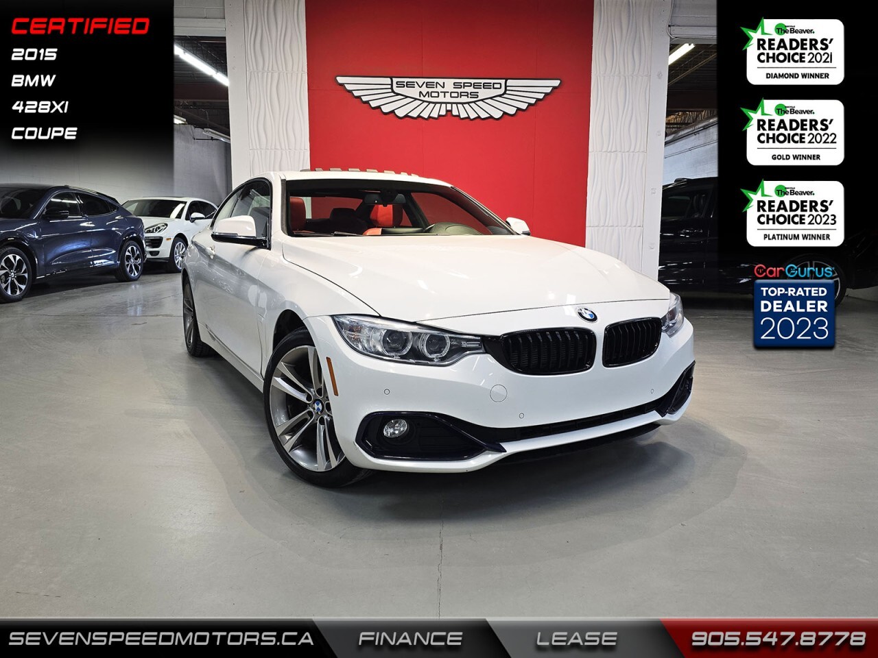 2015 BMW 4 Series CleanCarfax/RedInt/Coupe/Certified/Finance