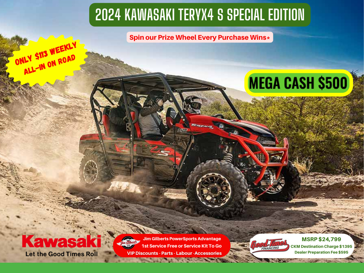 2024 Kawasaki Teryx4 S SPECIAL EDITION - Only $113 Weekly