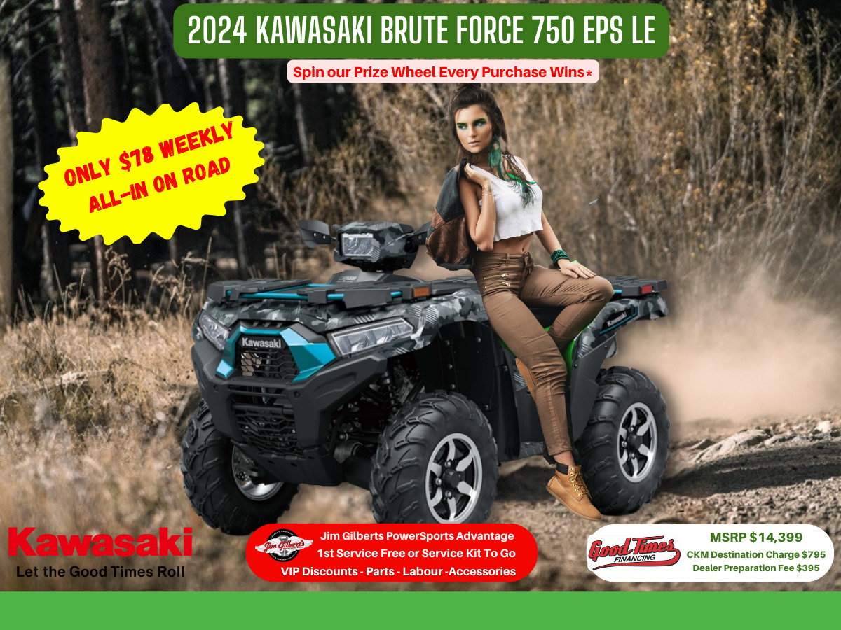 2024 Kawasaki KVF750LEF Brute Force 750 EPS LE - Only $78 Weekly, All-in