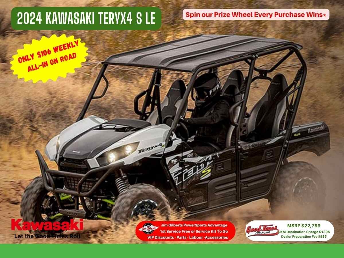 2024 Kawasaki Teryx4 S LE - Only $106 Weekly