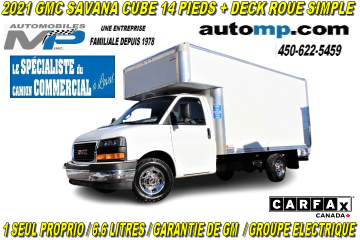 2021 GMC Savana Cargo Van CUBE 14 PIEDS DECK 6.6 LITRES ROUE SIMPLE 