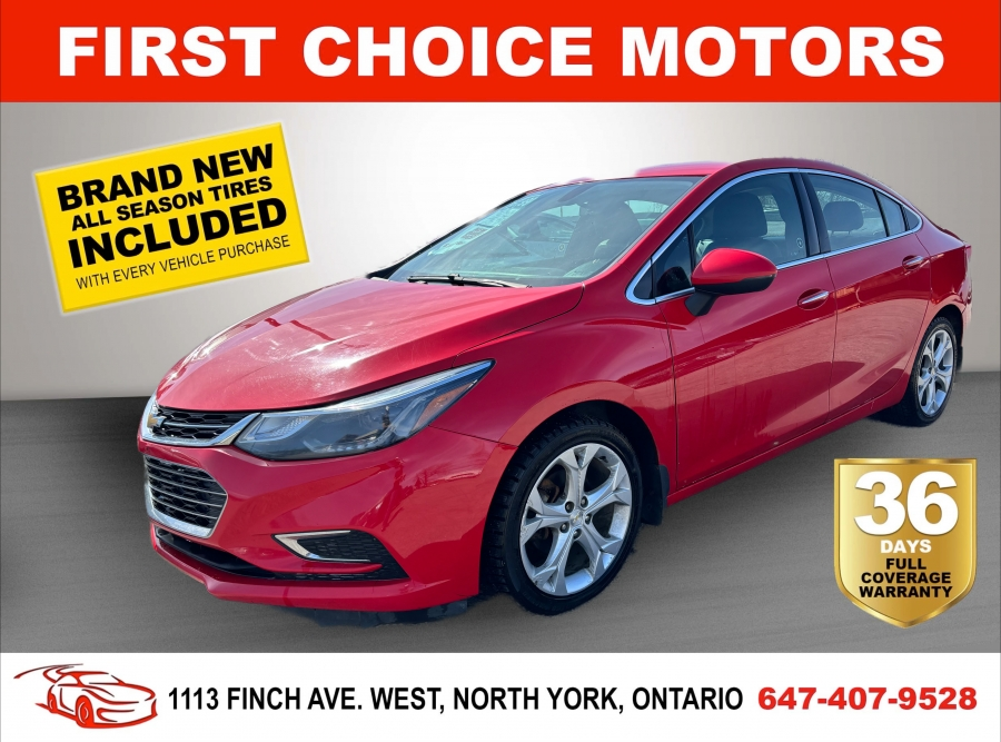 2017 Chevrolet Cruze PREMIER ~AUTOMATIC, FULLY CERTIFIED WITH WARRANTY!