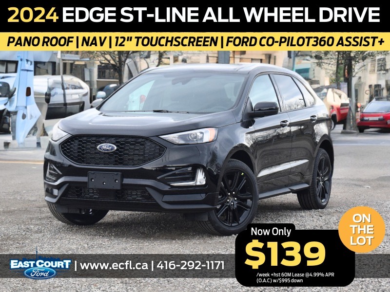 2024 Ford Edge ST Line AWD, Pano roof, 12"Scrn, Convenience Pkg