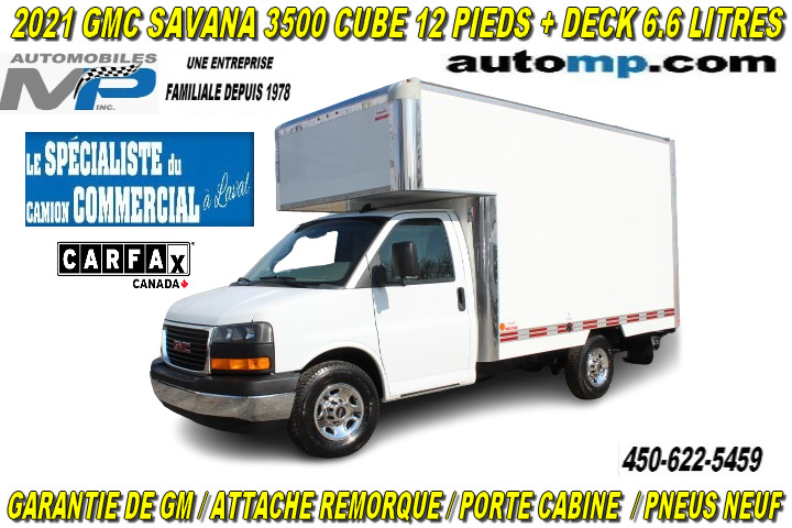2021 GMC Savana Cargo Van CUBE 12 PIEDS DECK 6.6 LITRES ROUE SIMPLE