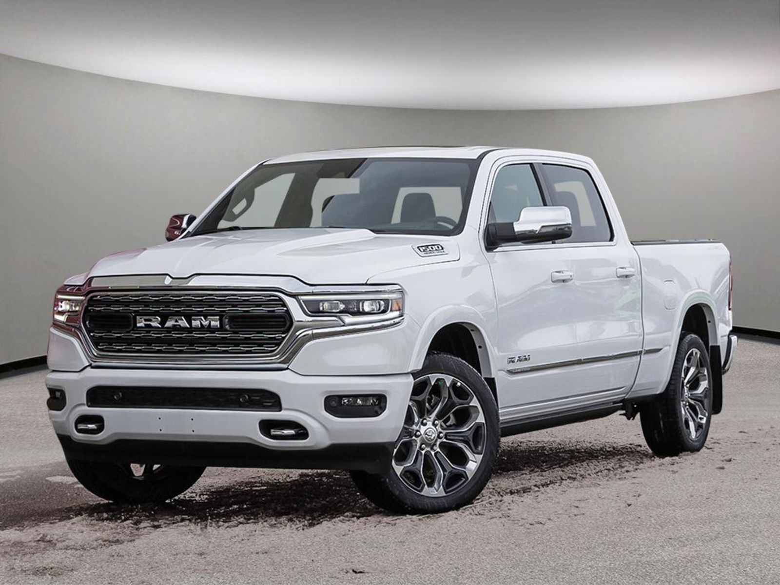 2023 Ram 1500 LIMITED IN BRIGHT WHITE EQUIPPED WITH A 5.7 HEMI V