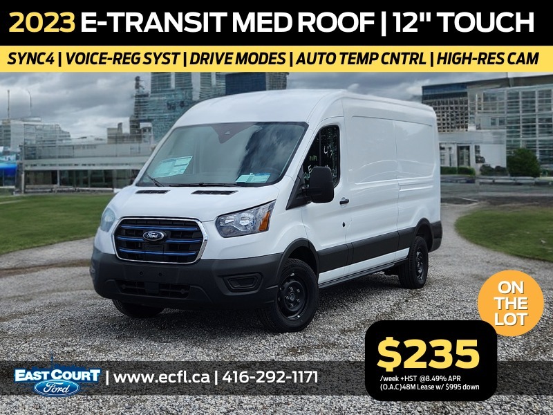 2023 Ford E-Transit Cargo Van T-350 | 12” Touch | Navi | Sync4 | Hi-Res Cam 