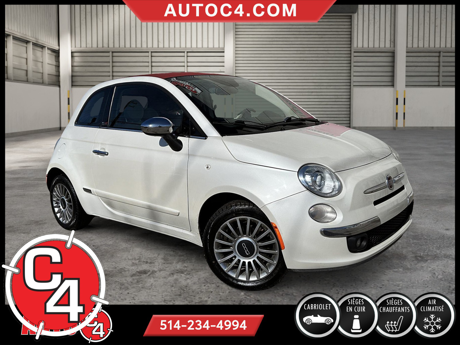 2015 Fiat 500C CONVERTIBLE Lounge CUIR MAG