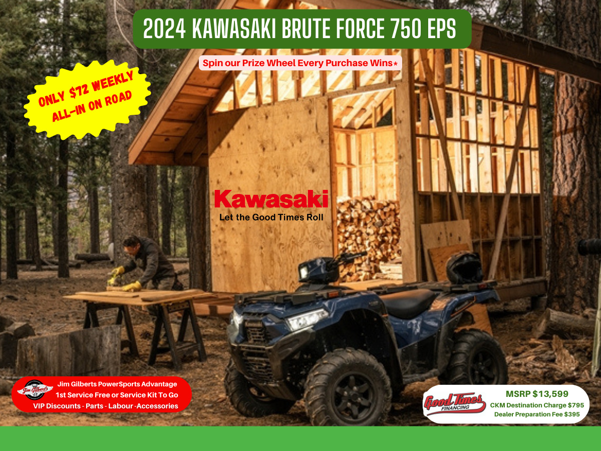 2024 Kawasaki KVF750LEF Brute Force 750 EPS - Only $72 Weekly