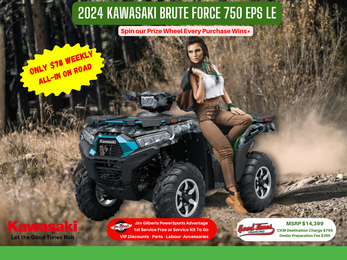 2024 Kawasaki KVF750LEF Brute Force 750 EPS LE - Only $78 Weekly, All-in