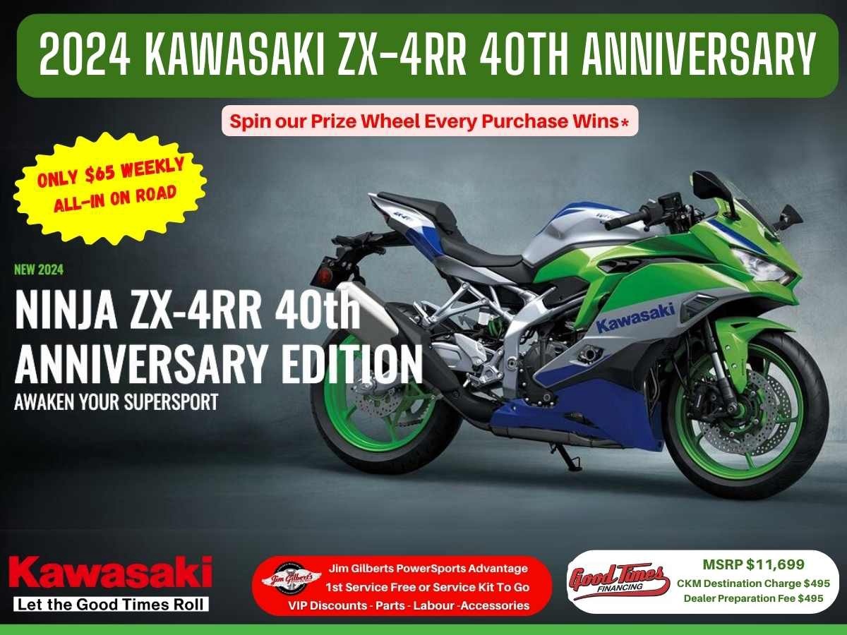 2024 Kawasaki Ninja ZX-4RR 40TH ANNIVERSARY - Only $65 Weekly