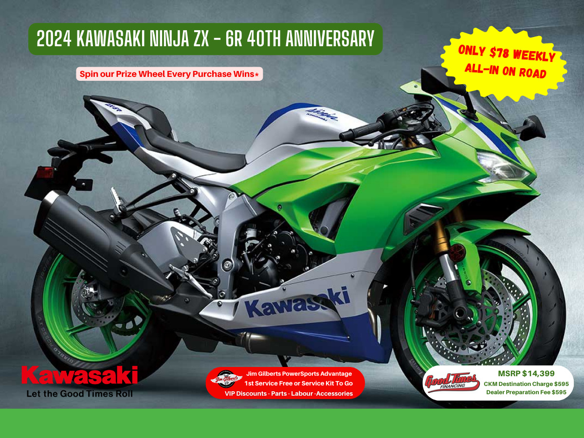 2024 Kawasaki Ninja ZX - 6R 40TH ANNIVERSARY - Only $77 Weekly