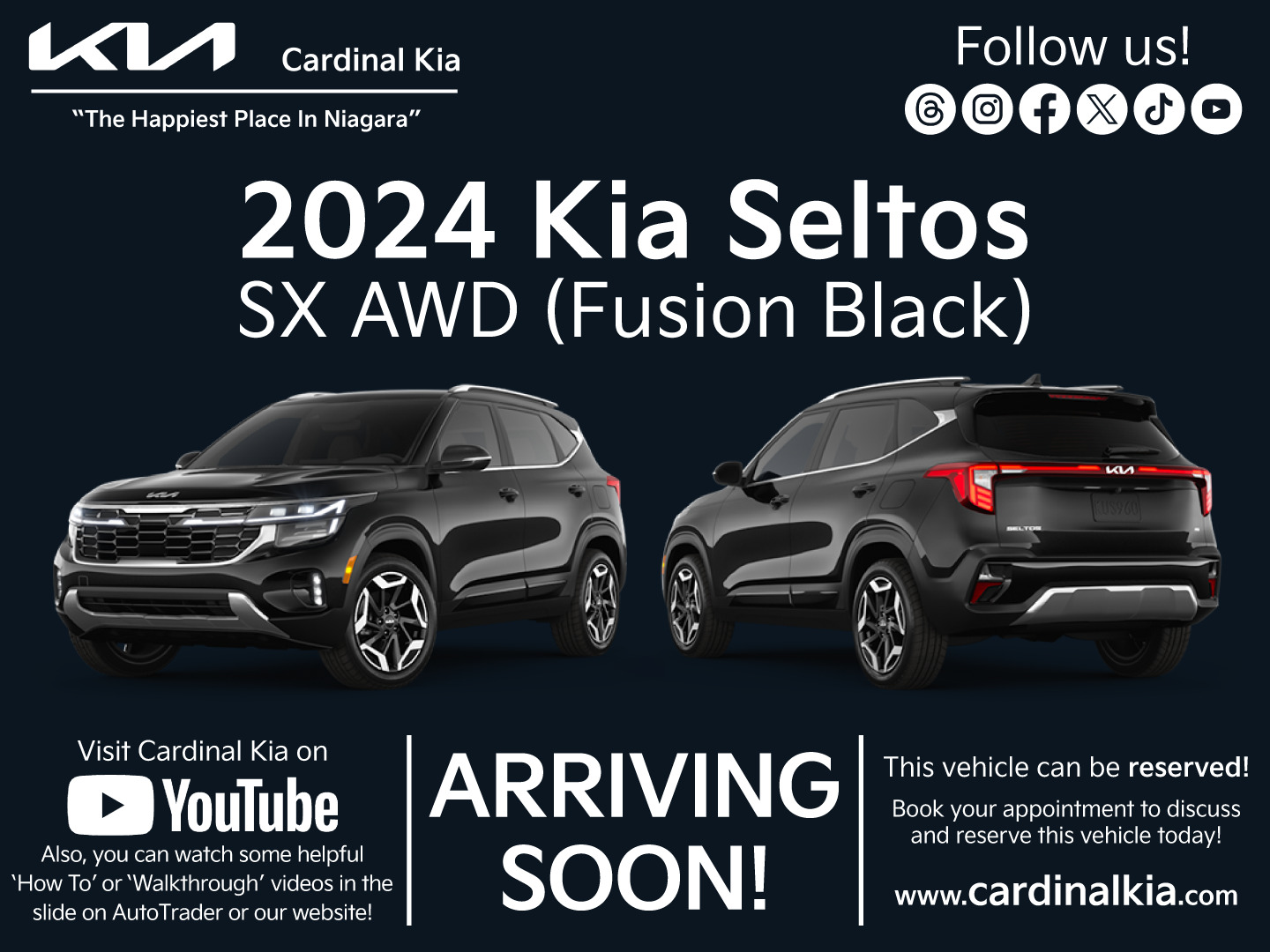 2024 Kia Seltos SX AWD w/ Black Interior