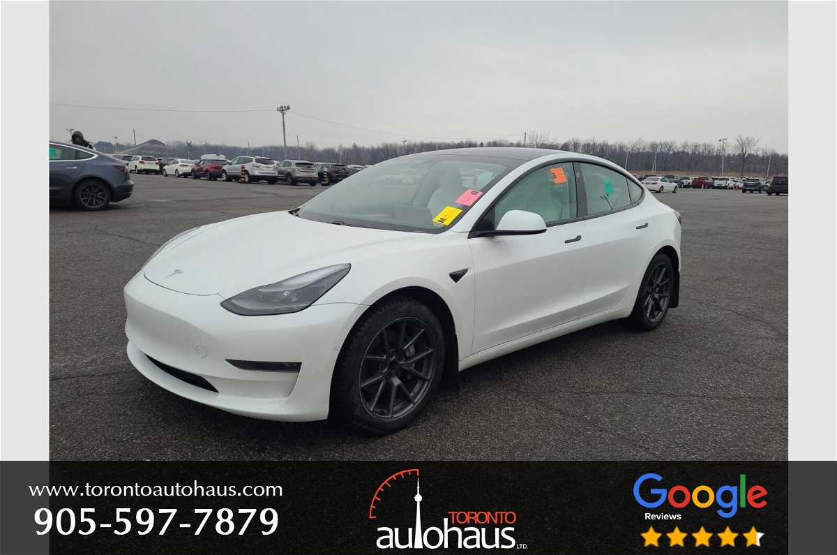 2021 Tesla Model 3 STANDARD + I  WHITE ON WHITE 