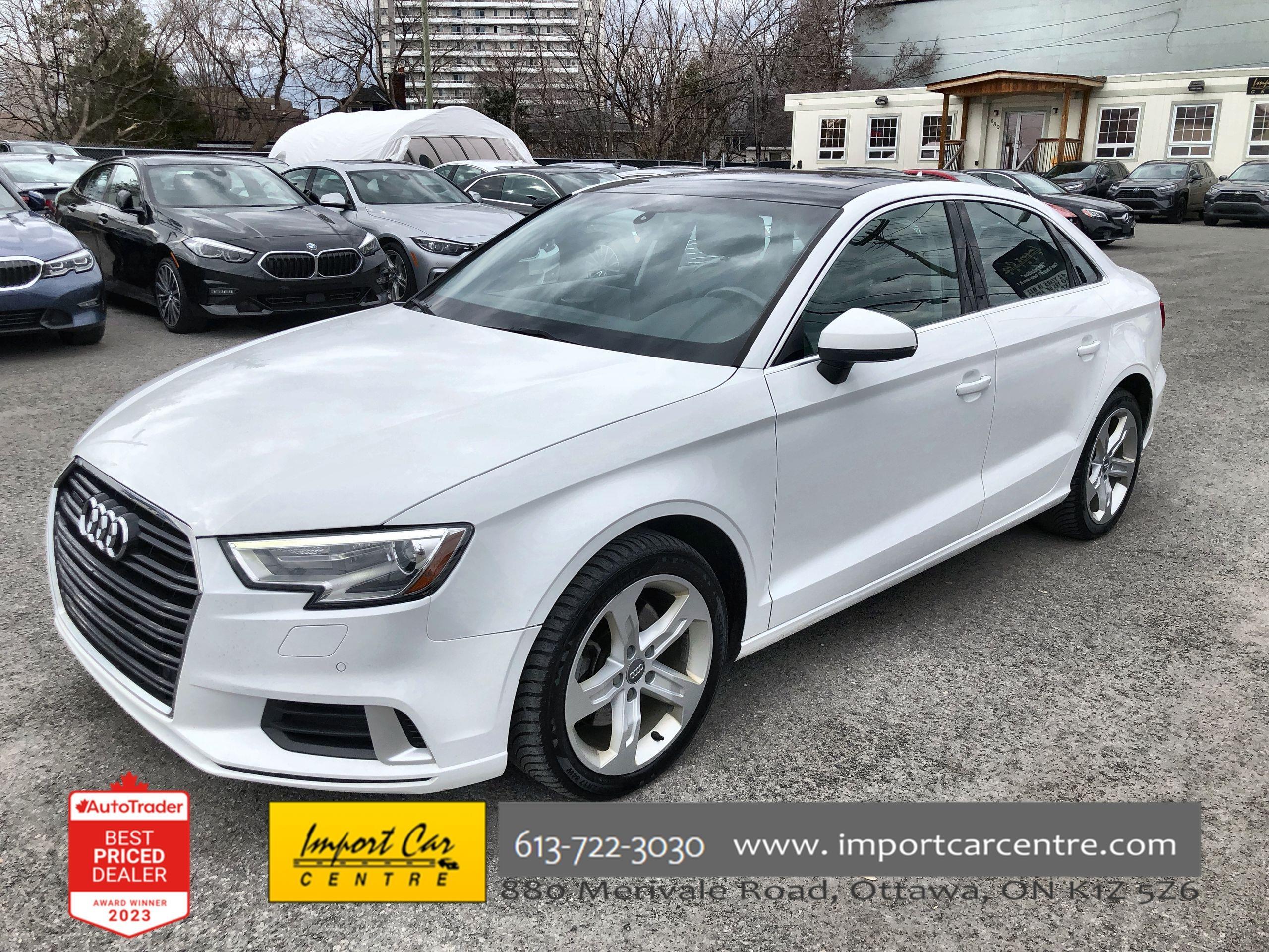 2018 Audi A3 2.0T Komfort QUATTRO, LEATHER, PANO. ROOF, PDC, HT