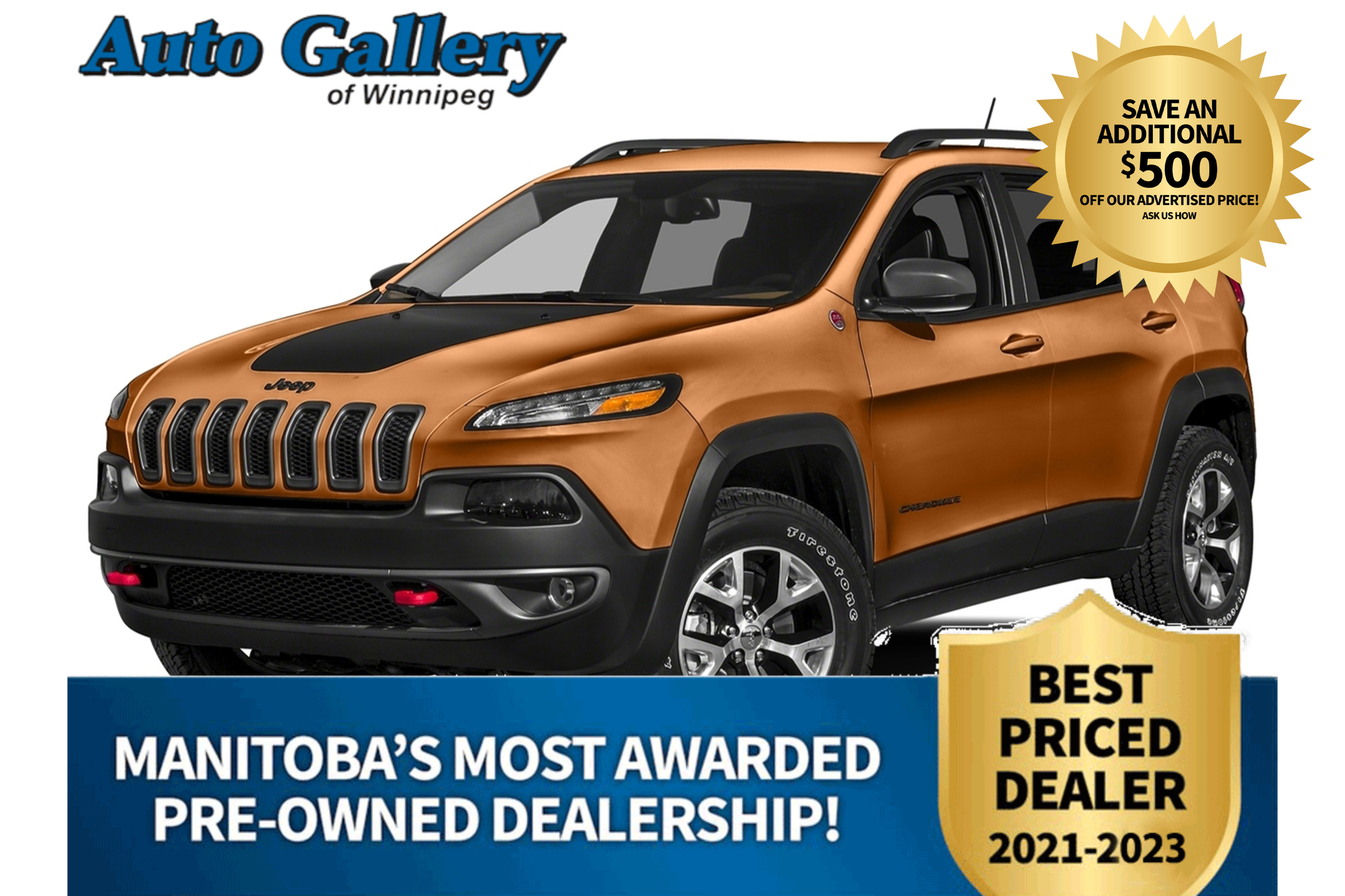2016 Jeep Cherokee Trailhawk, 4WD, PANORAMIC ROOF, HTD/CLD SEATS, SXM