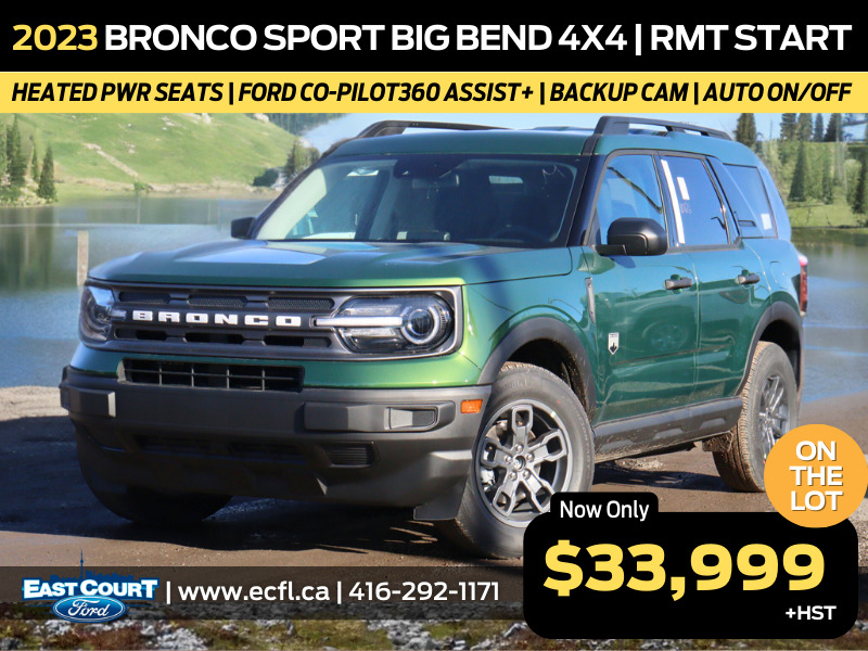 2023 Ford Bronco Sport Big Bend 4x4 | Intelligent Access | Lane keep Sys