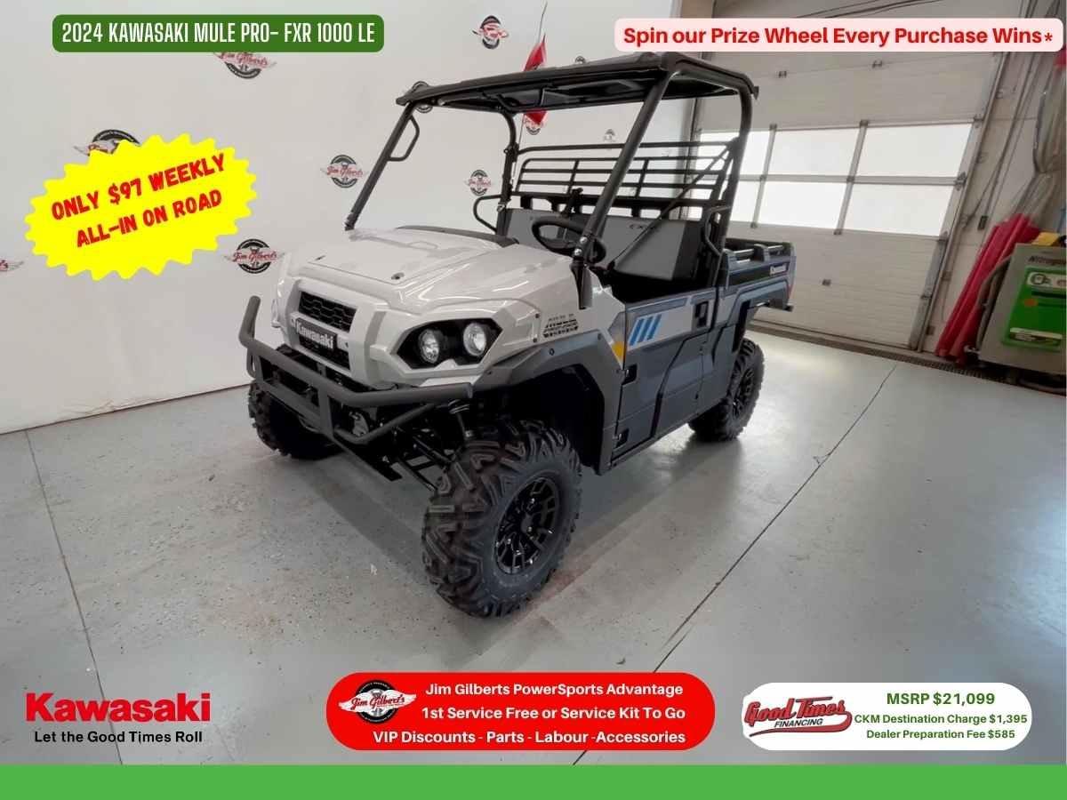 2024 Kawasaki Mule PRO FXR 1000 LE - Only $97 Weekly