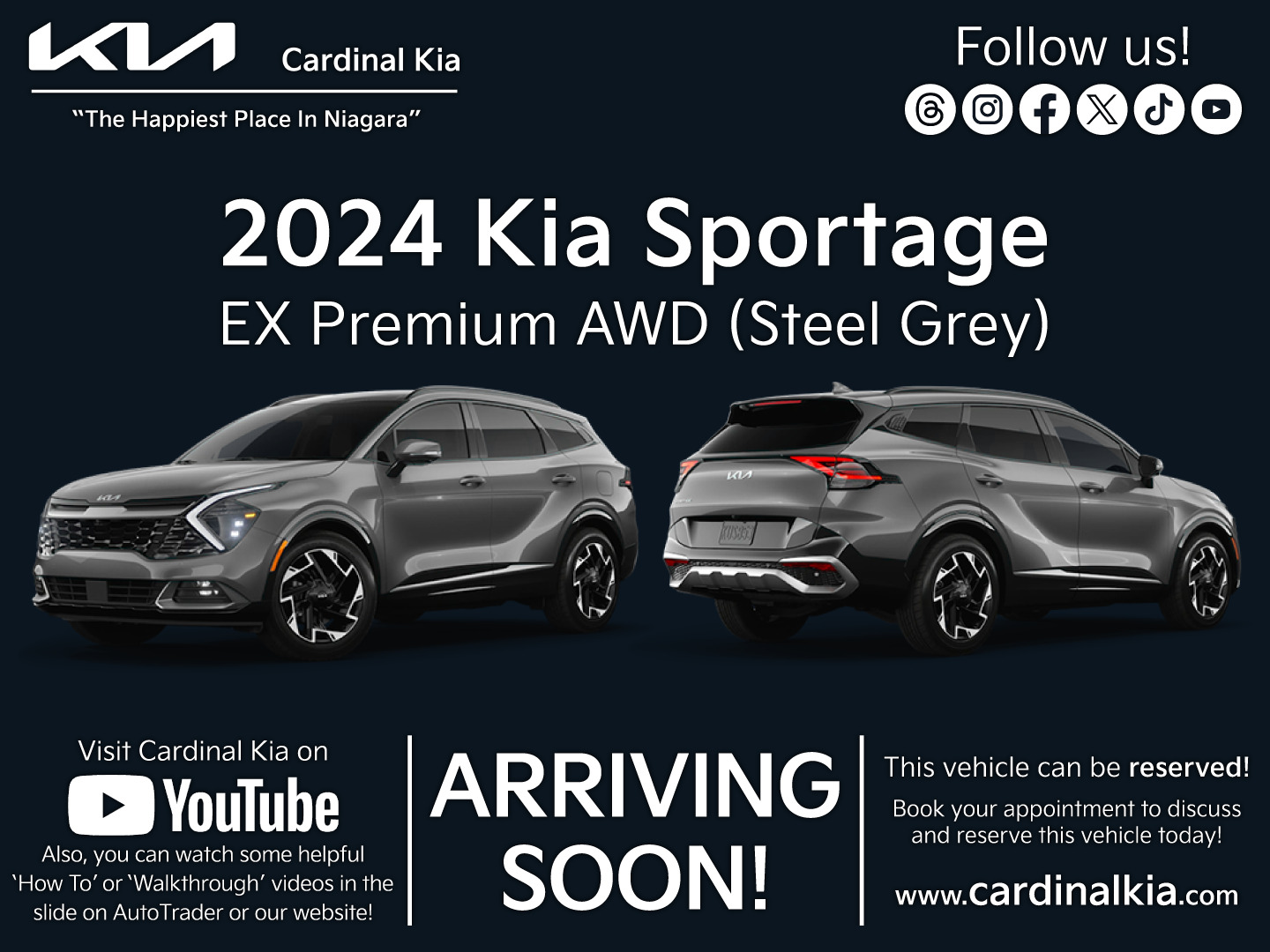 2024 Kia Sportage EX Premium AWD w/ Black Interior