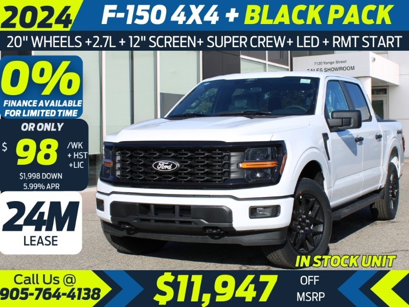 2024 Ford F-150 STX - 2.7L  BLACK PACK  12 TOUCH SCREEN  20 WHEELS