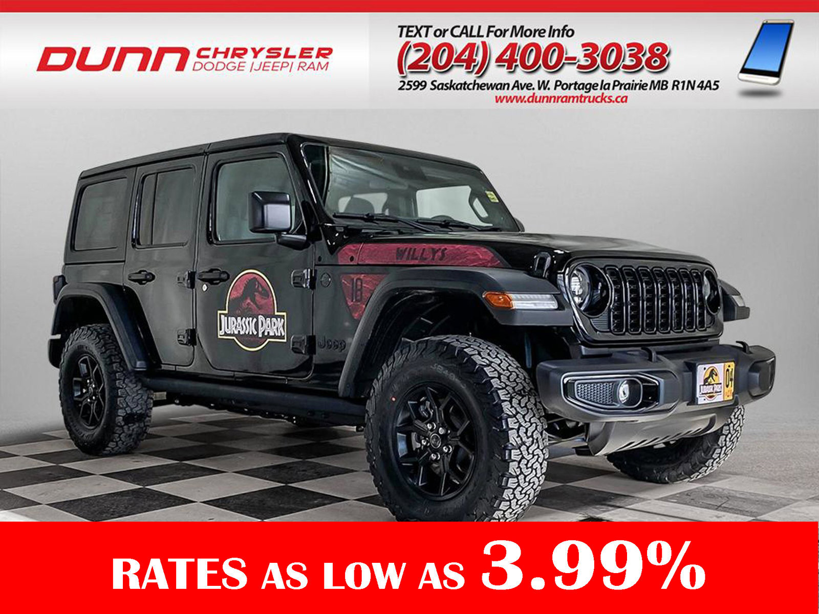2024 Jeep WRANGLER UNLIMITED Willy's 4x4 | NO PAYMENTS FOR 90 DAYS | JURASSIC P