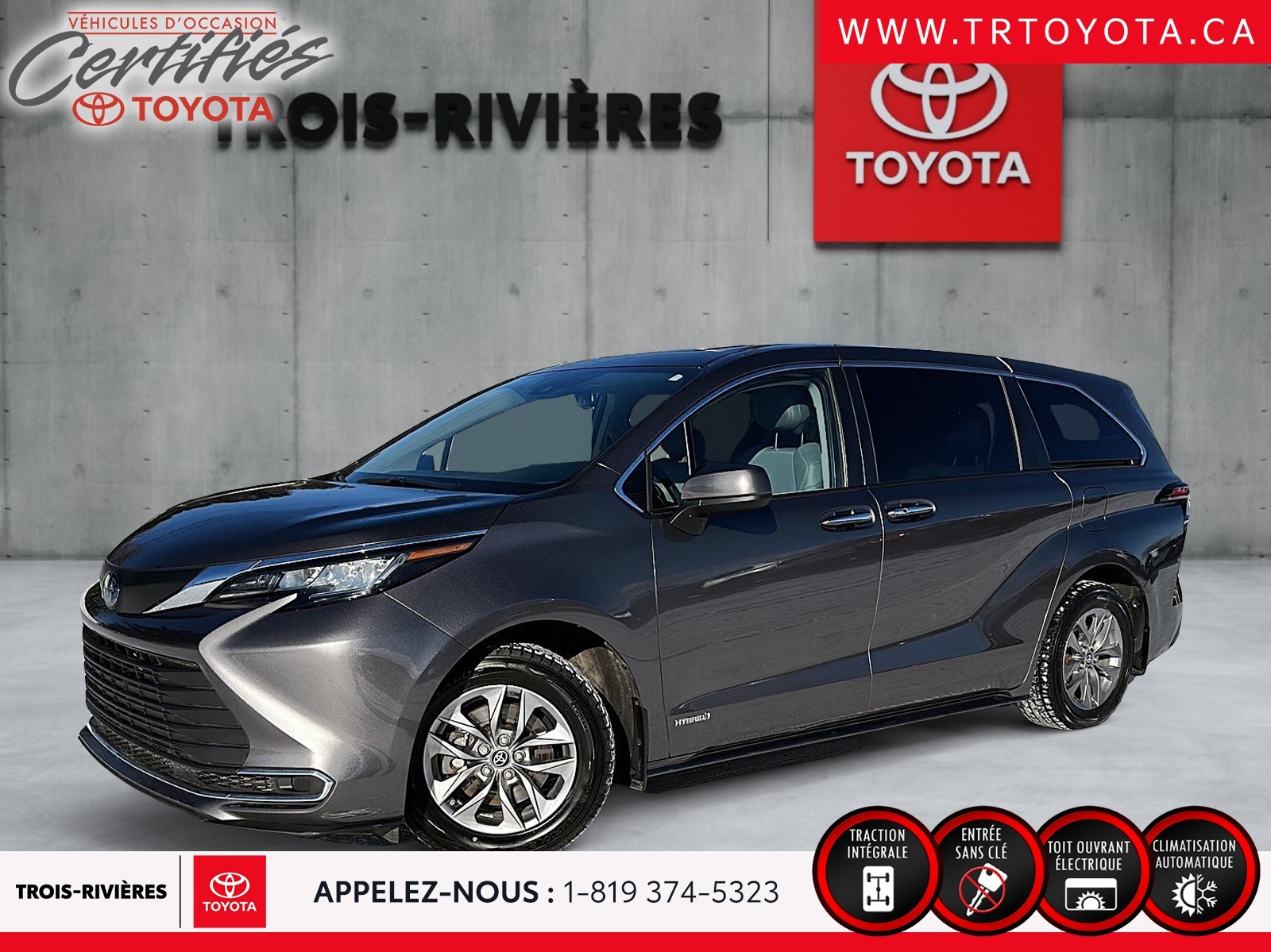 2021 Toyota Sienna XLE AWD TOIT OUVRANT 7 places