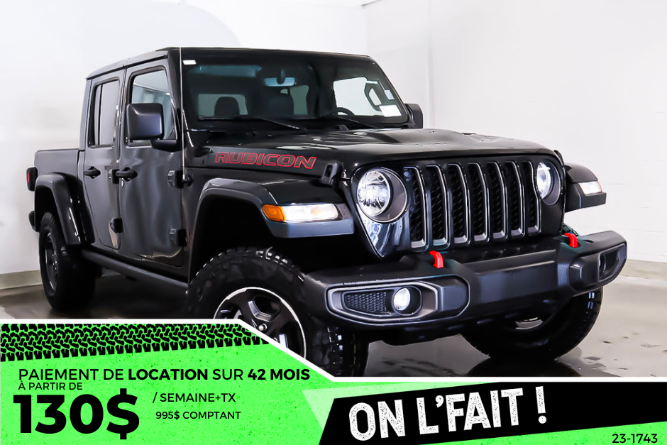 2023 Jeep Gladiator RUBICON BANCS + VOL. CHAUFFANTS/TOÎT + AILES COUL.